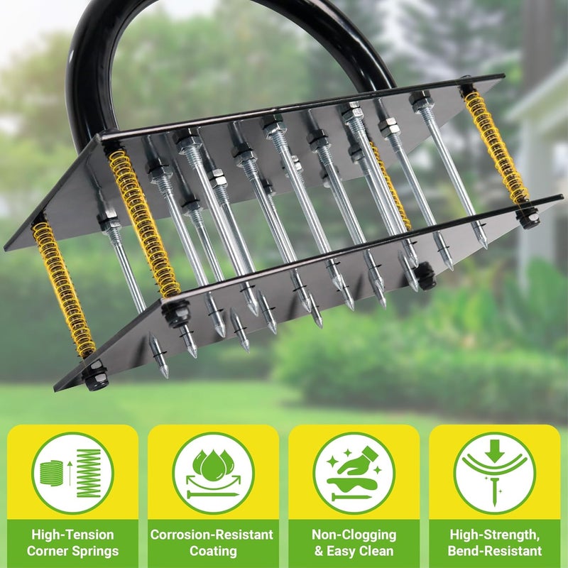 CENFORGE Store Manual Lawn Aerator - Metal Spike Soil Loosener with Spring-Loaded Base, Self-Cleaning Design for Healthier Grass, Yard & Garden Aeration Tool - Image 3